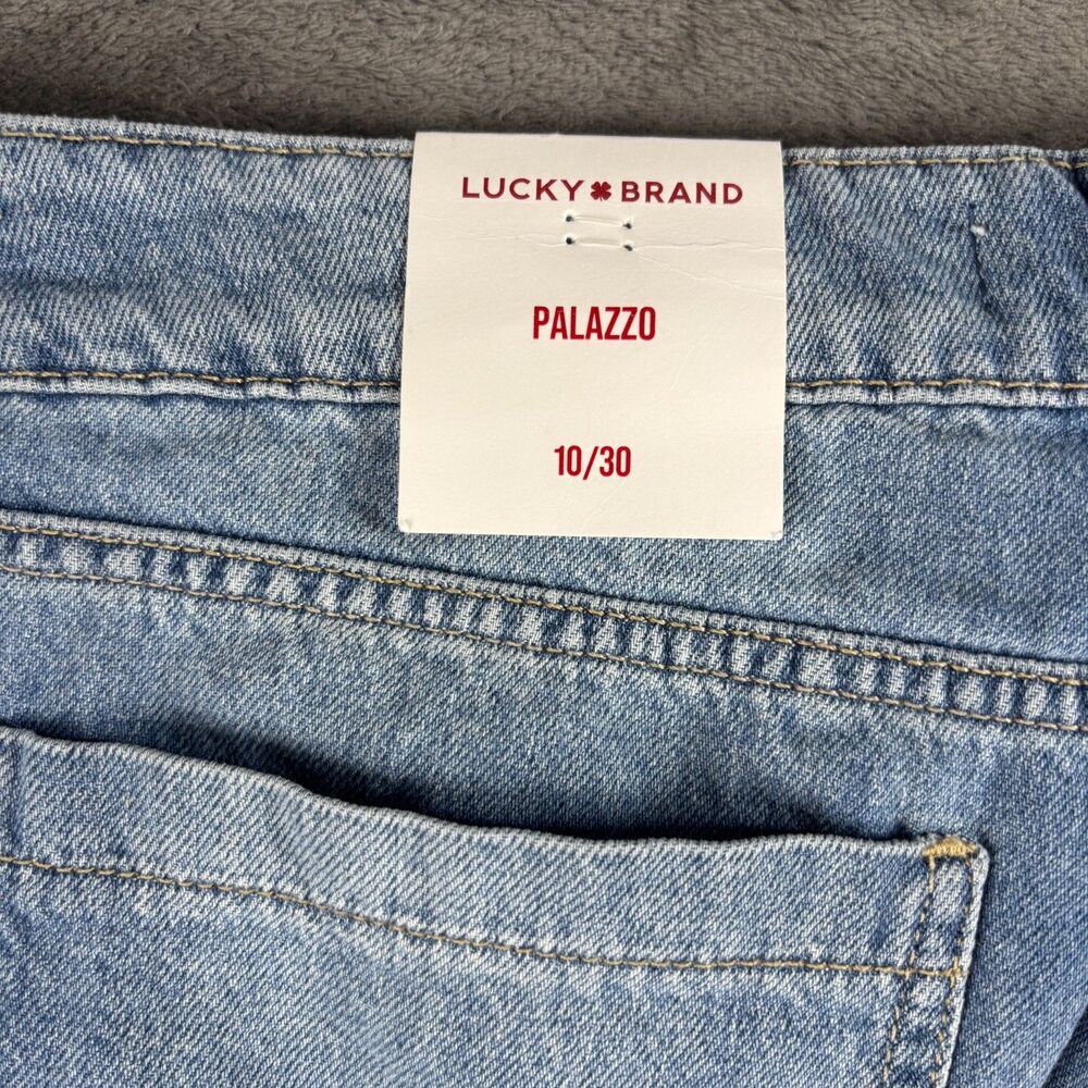 Lucky Brand Women Jeans NEW Pleated Denim Luxe Palazzo Wide Leg Baggy 10/30 P229 - Picture 11 of 14